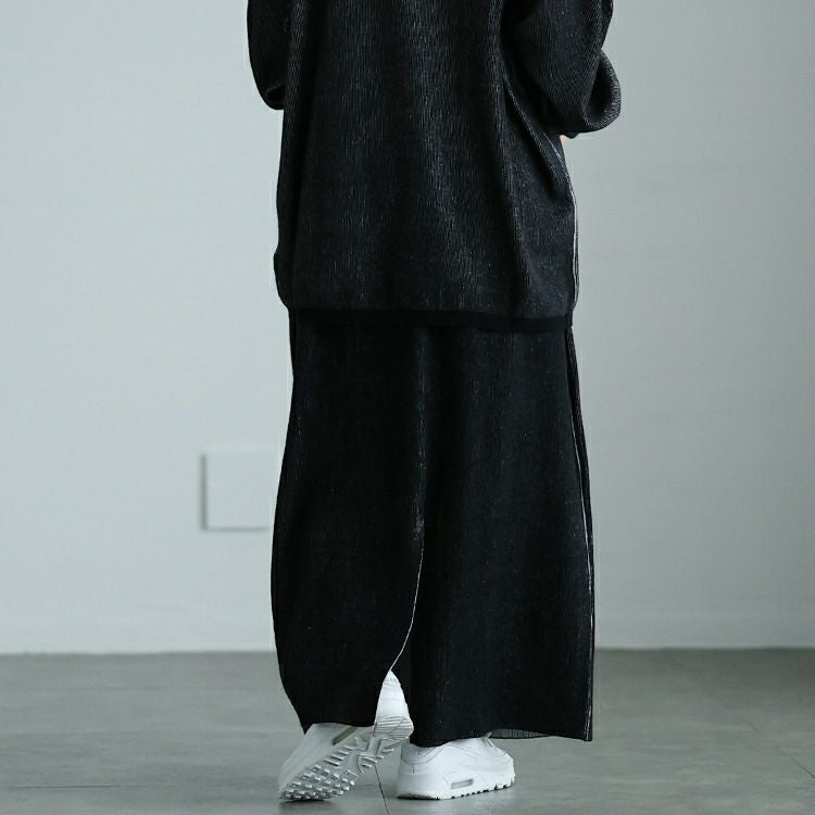 大きいサイズ レディース ツートンリブバックスリットナロースカート　maru-20008