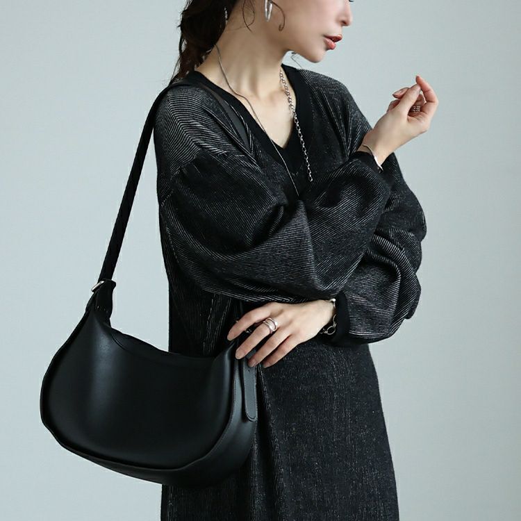 大きいサイズ レディース ツートンリブVネックワンピース　maru-20007