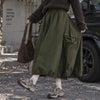 大きいサイズ レディース サイドポケットドロストナイロンスカート　nw-24036