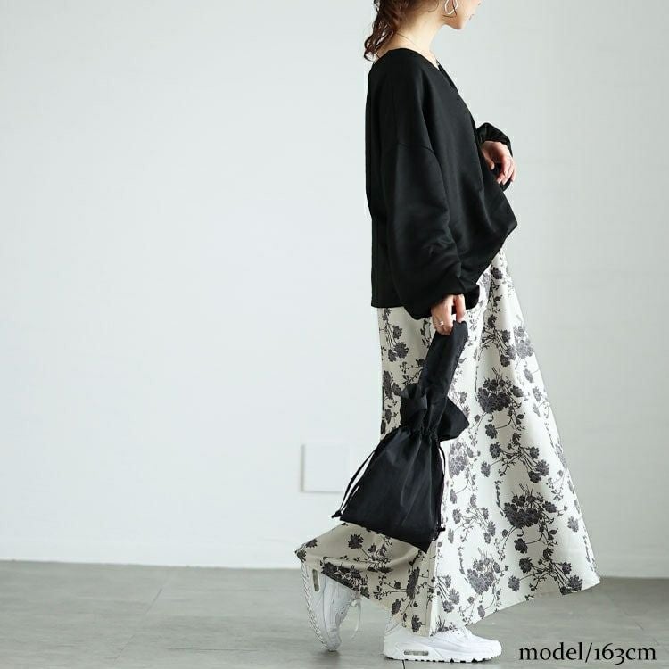 大きいサイズ レディース ブーケ柄Vネックドッキングワンピース　sw-0700