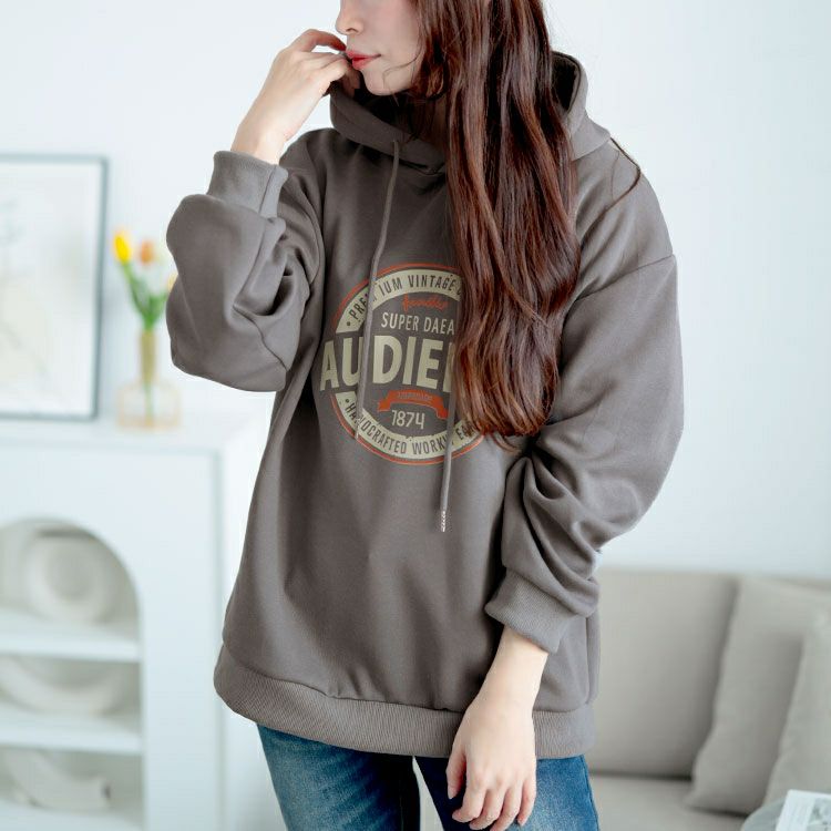 大きいサイズ レディース ロゴスウェットパーカー　goldy-1620