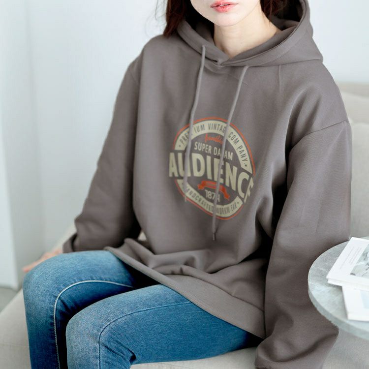 大きいサイズ レディース ロゴスウェットパーカー　goldy-1620