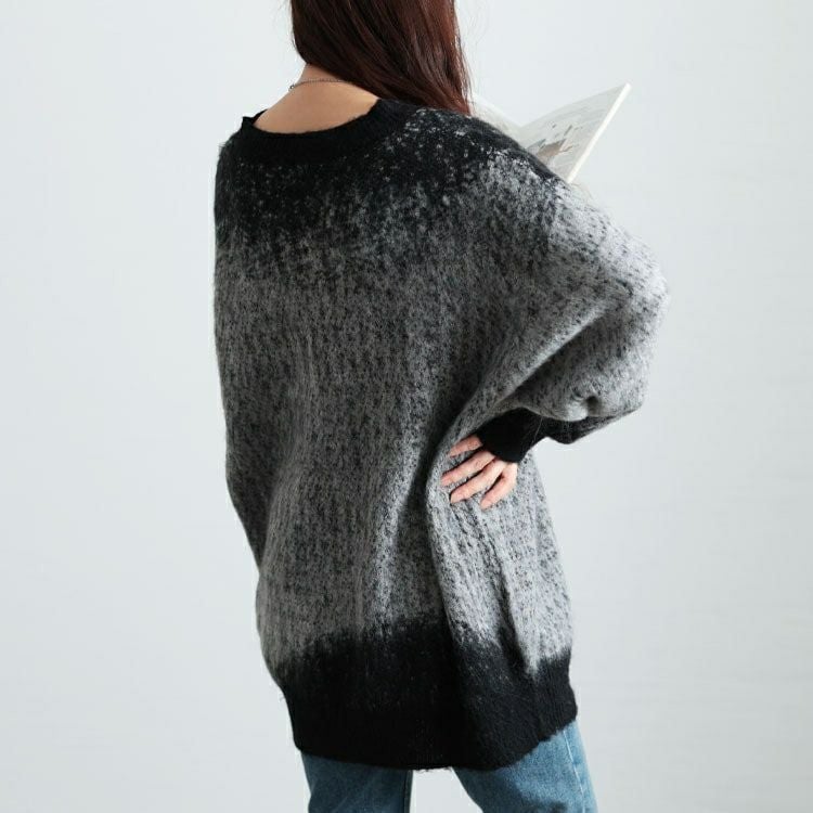 大きいサイズ レディース グラデーションモヘアニットプルオーバー　maru-20006