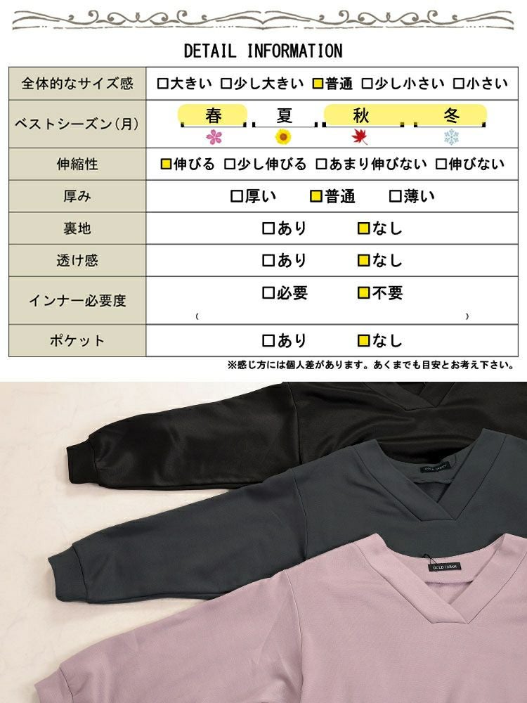 大きいサイズ レディース 裏起毛Vネックチュニック　fem-550