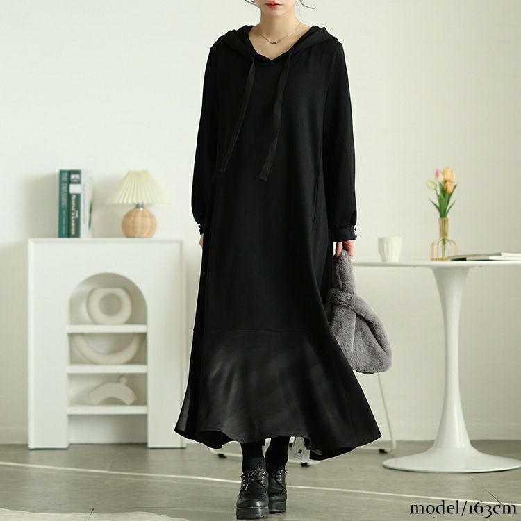 大きいサイズ レディース マーメイドパーカーワンピース　maru-30082