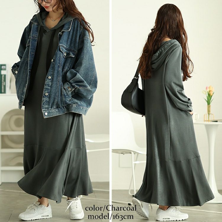 大きいサイズ レディース マーメイドパーカーワンピース　maru-30082