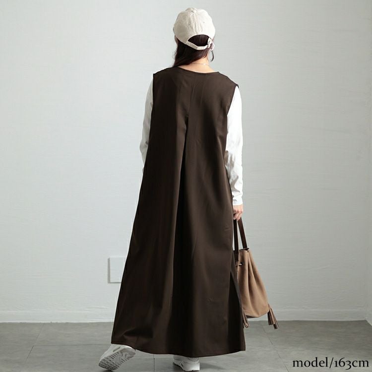 大きいサイズ レディース ウエストタックフレアジャンパースカート　maru-30094