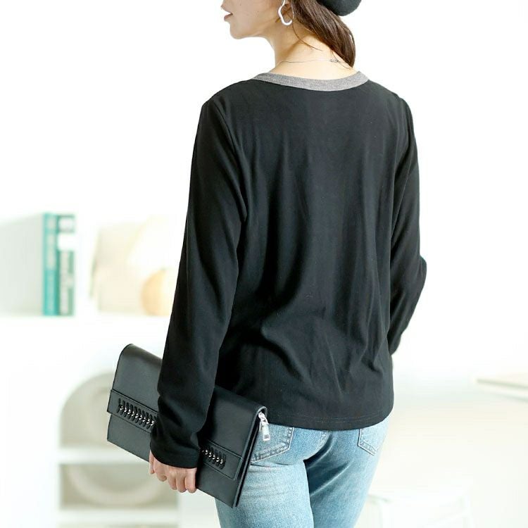 大きいサイズ レディース カーディガン重ね着風トップス　goldy-1621