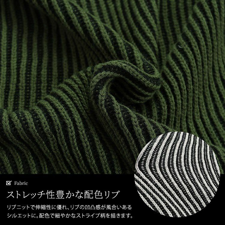 大きいサイズ レディース 配色切り替えストライプニットワンピース　maru-20011