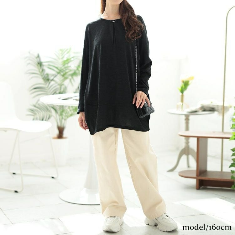 大きいサイズ レディース 胸タックコクーン切り替えプルオーバー　cast-5552007 【メール便可】