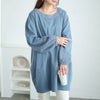 大きいサイズ レディース ラメシャギー切り替えコクーンチュニック　fem-549 グレーブルー