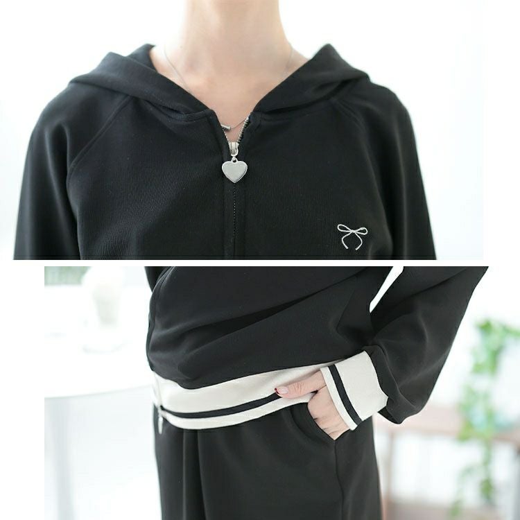 大きいサイズ レディース ジップアップパーカーセットアップ　goldy-1629