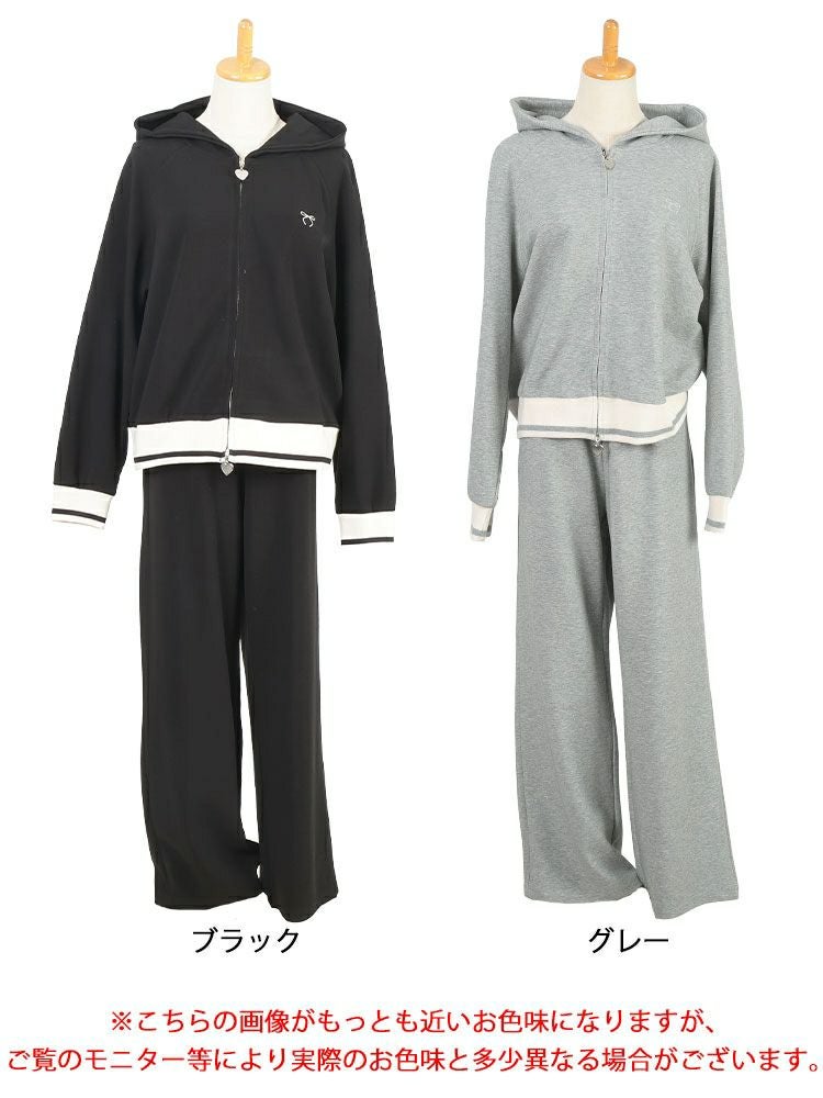 大きいサイズ レディース ジップアップパーカーセットアップ　goldy-1629