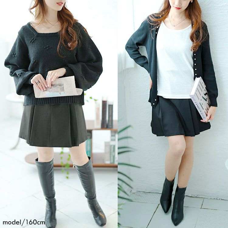 大きいサイズ レディース インパン裏地付フロントプリーツミニスカート　goldy-1626 【メール便可】