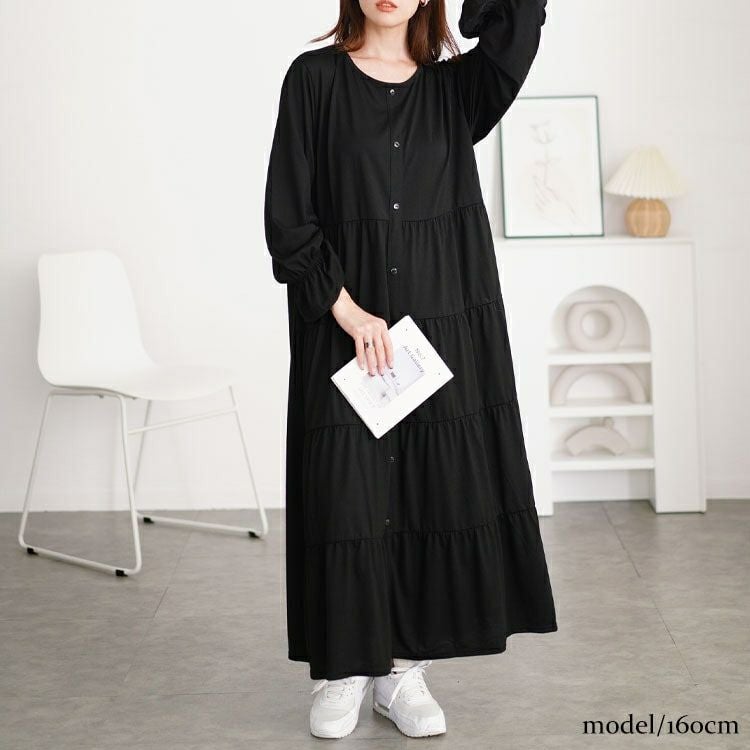 大きいサイズ レディース キャンディスリーブティアードワンピース　cast-5552013