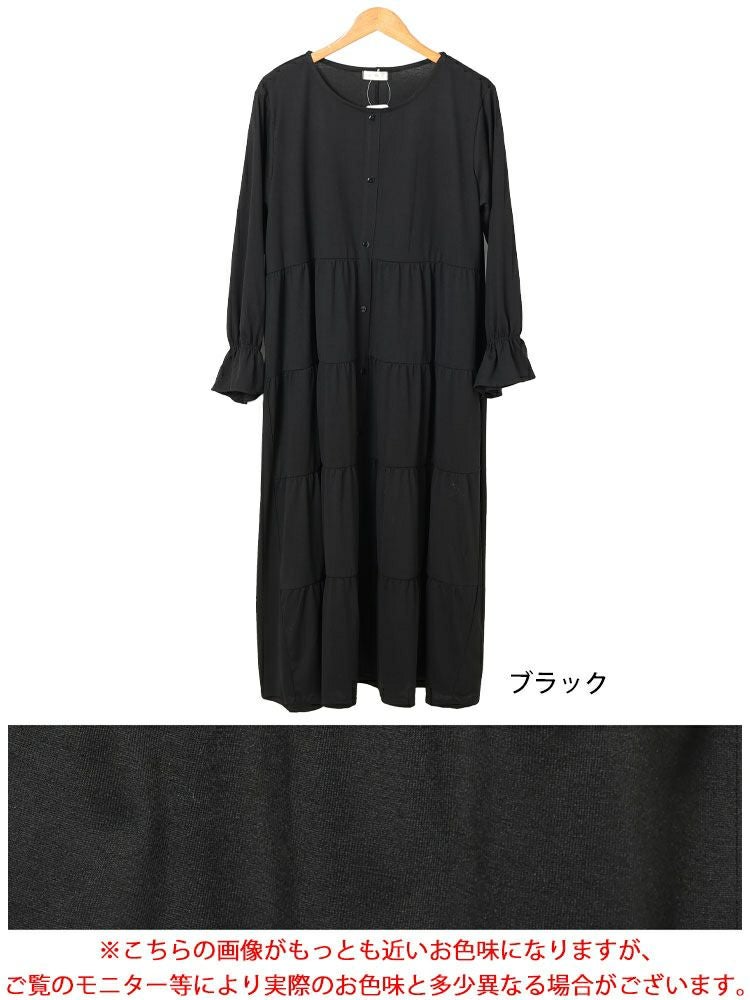 大きいサイズ レディース キャンディスリーブティアードワンピース　cast-5552013