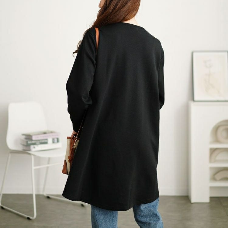 大きいサイズ レディース チェック柄フェイクレイヤードチュニック　cast-5552008