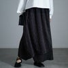 大きいサイズ レディース ストライプ切り替えアシンメトリースカート　u2-0104 ブラック