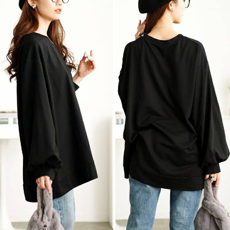 大きいサイズ レディース ボリュームスリーブワイドプルオーバー　maru-30113 【メール便可】