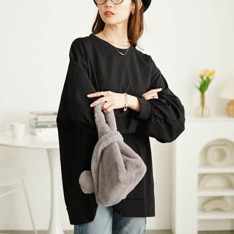 大きいサイズ レディース ボリュームスリーブワイドプルオーバー　maru-30113 【メール便可】