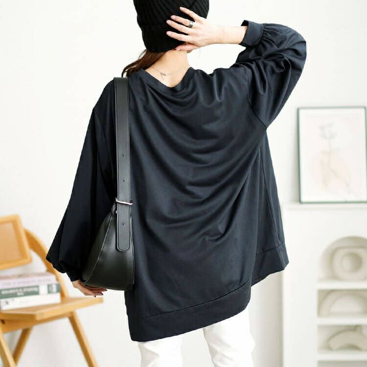 大きいサイズ レディース ボリュームスリーブワイドプルオーバー　maru-30113 【メール便可】