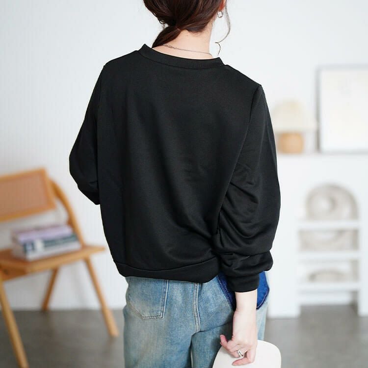 大きいサイズ レディース ボリュームスリーブスウェット　maru-30111