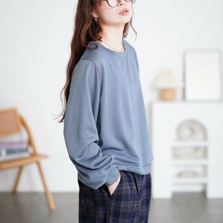 大きいサイズ レディース ボリュームスリーブスウェット　maru-30111