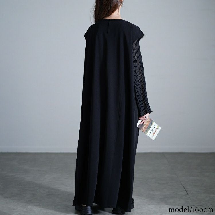 大きいサイズ レディース パールボタンカーディガン＆ノースリーブワンピース2点セット　maru-30108