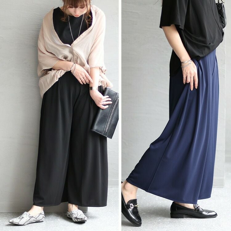 大きいサイズ レディース 接触冷感イージーワイドパンツ　mncut-132143