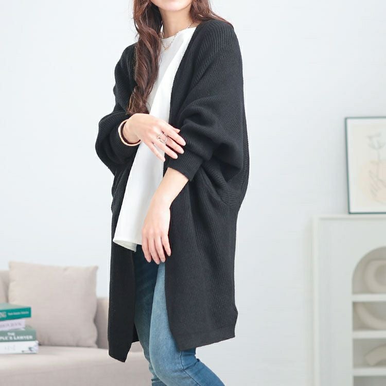 大きいサイズ レディース ニットドルマントッパーカーディガン　goldy-1635