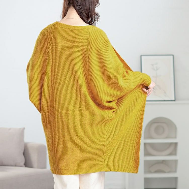 大きいサイズ レディース ニットドルマントッパーカーディガン　goldy-1635