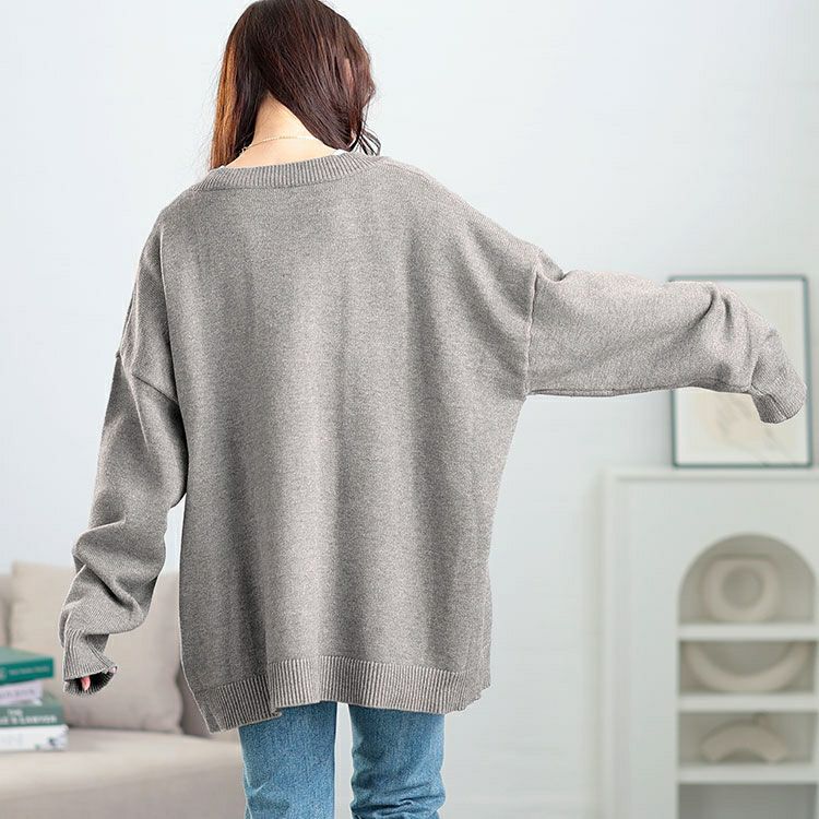 大きいサイズ レディース オーバーサイズニットカーディガン　goldy-1633