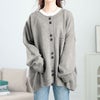 大きいサイズ レディース オーバーサイズニットカーディガン　goldy-1633 グレー