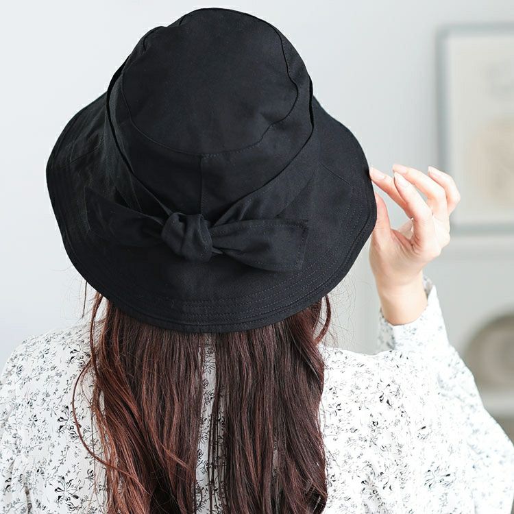 大きいサイズ レディース リボンバケットハット　fem-575 【メール便可】