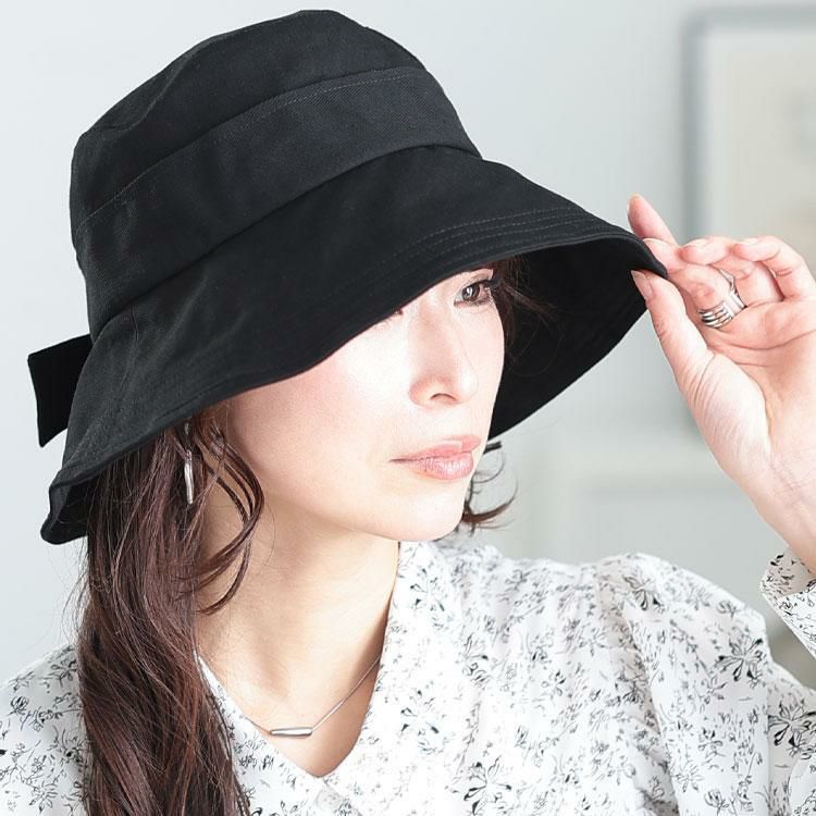 大きいサイズ レディース リボンバケットハット fem-575 【メール便可
