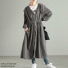 大きいサイズ レディース ウエストギャザーZIPパーカーワンピース　maru-30106 チャコール