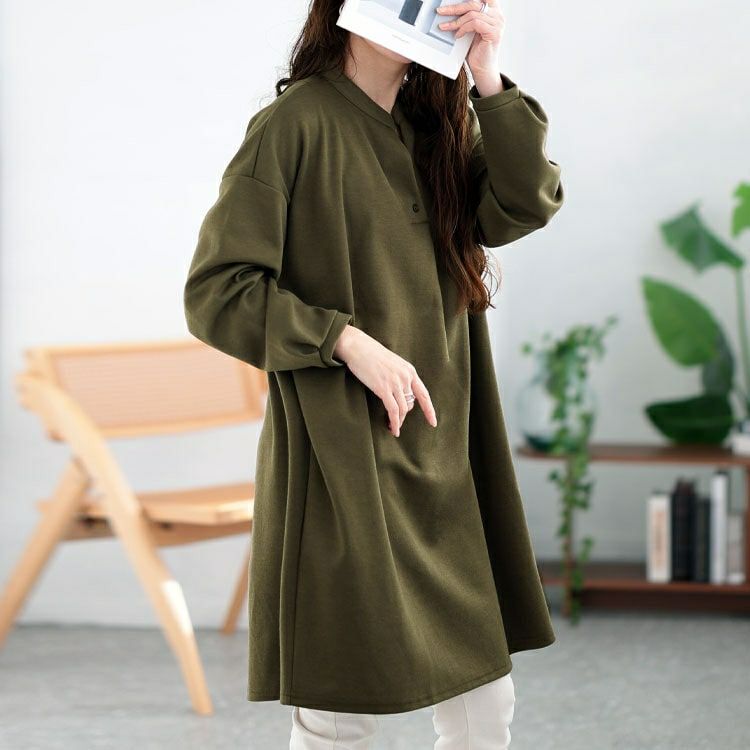 大きいサイズ レディース フロントタックスキッパーチュニック　cast-5552010