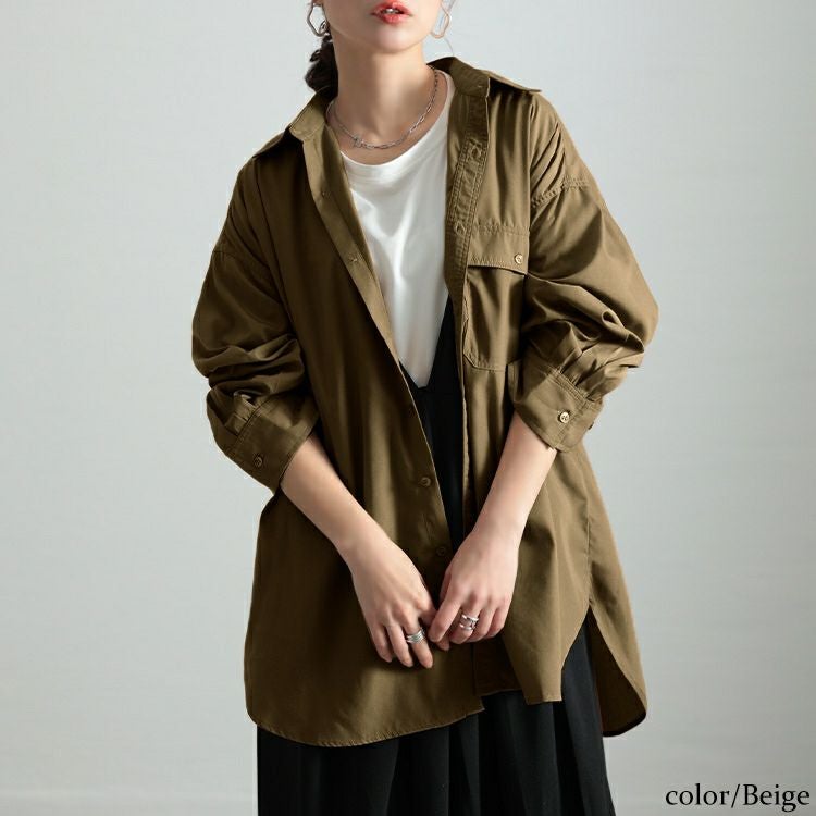 大きいサイズ レディース オーバーサイズシャツ　fem-565