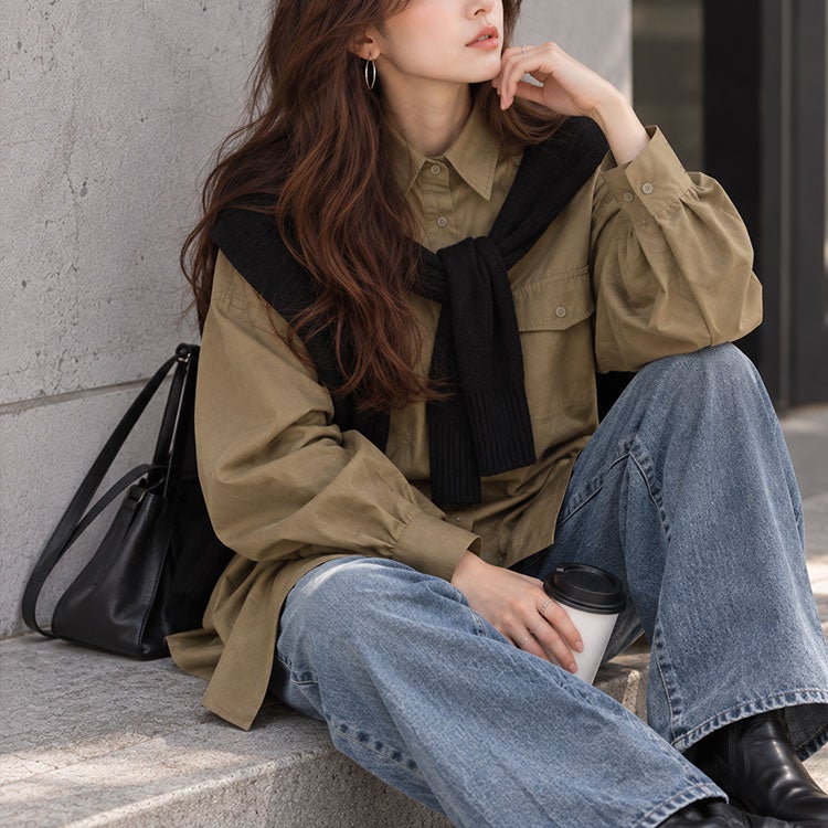 大きいサイズ レディース オーバーサイズシャツ　fem-565