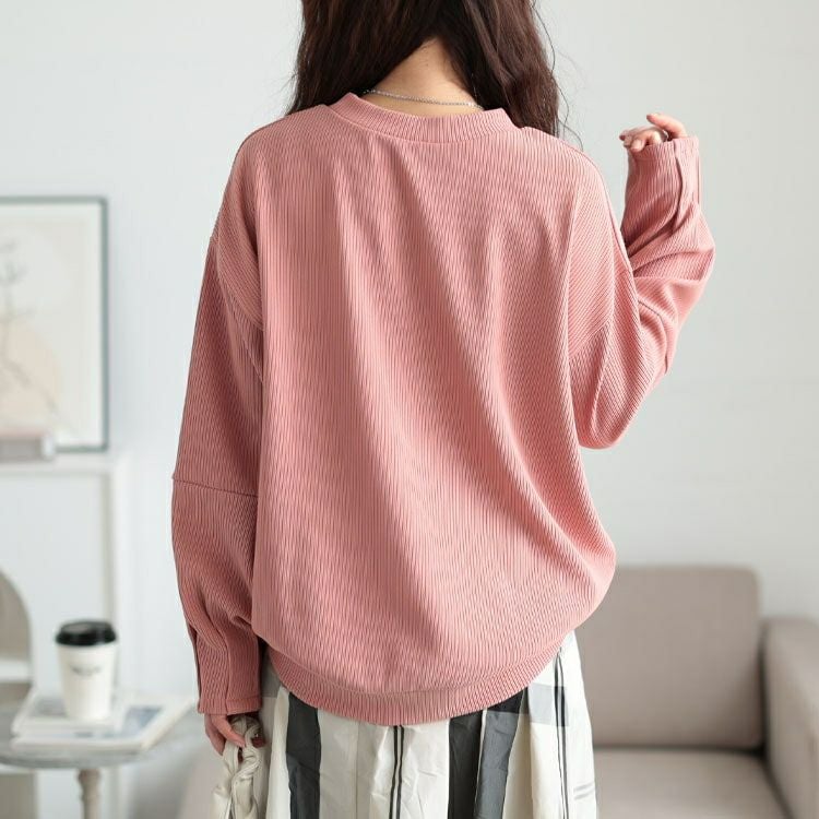 大きいサイズ レディース 袖口タックリップルプルオーバー　maru-30132