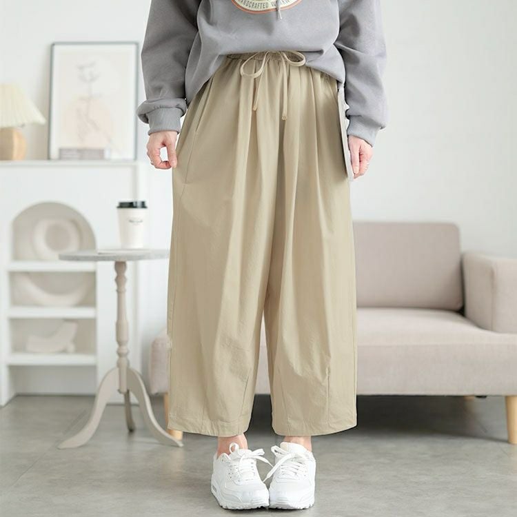 大きいサイズ レディース ストレッチタックコクーンワイドパンツ　maru-30130