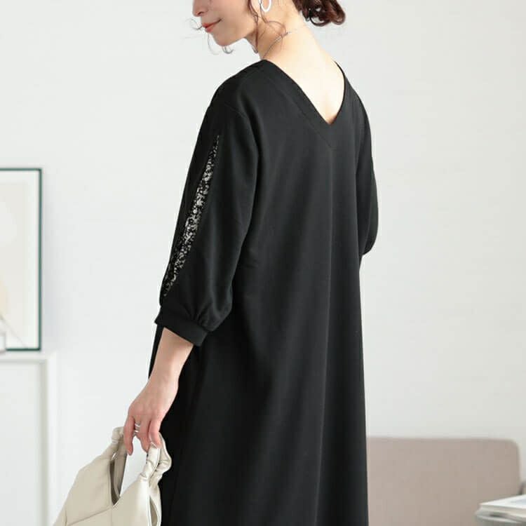 大きいサイズ レディース 前後2way花柄切り替えフレアワンピース　fem-559