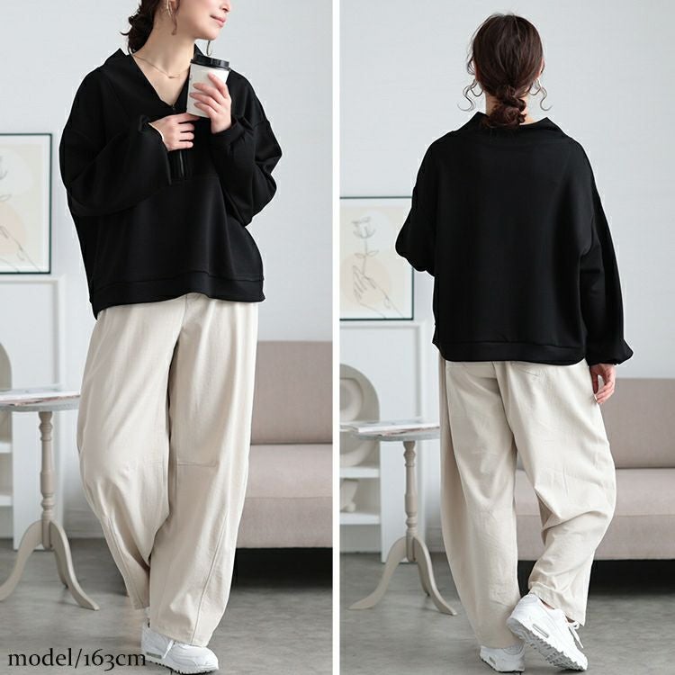 大きいサイズ レディース 裾タックストレッチカーブパンツ　cpdai-640684