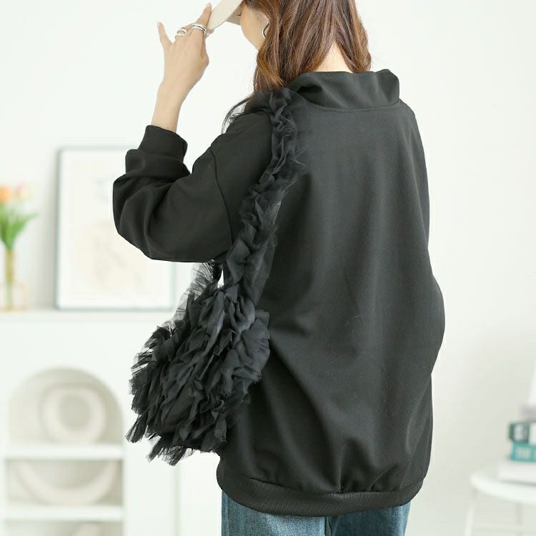 大きいサイズ レディース スキッパー襟オーバーサイズスウェット　goldy-1652