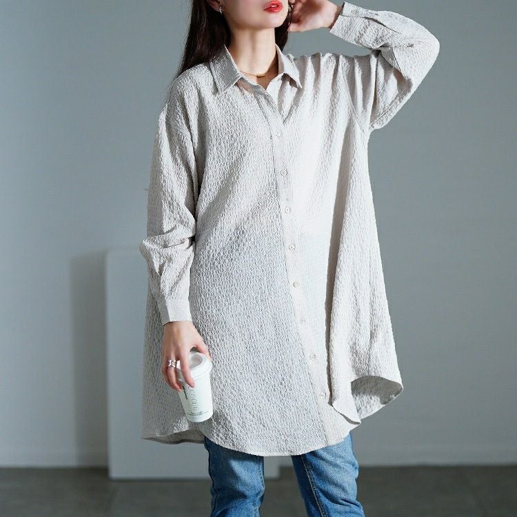 大きいサイズ レディース バックタック格子柄シャツチュニック　maru-30128 【メール便可】