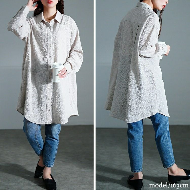 大きいサイズ レディース バックタック格子柄シャツチュニック　maru-30128 【メール便可】