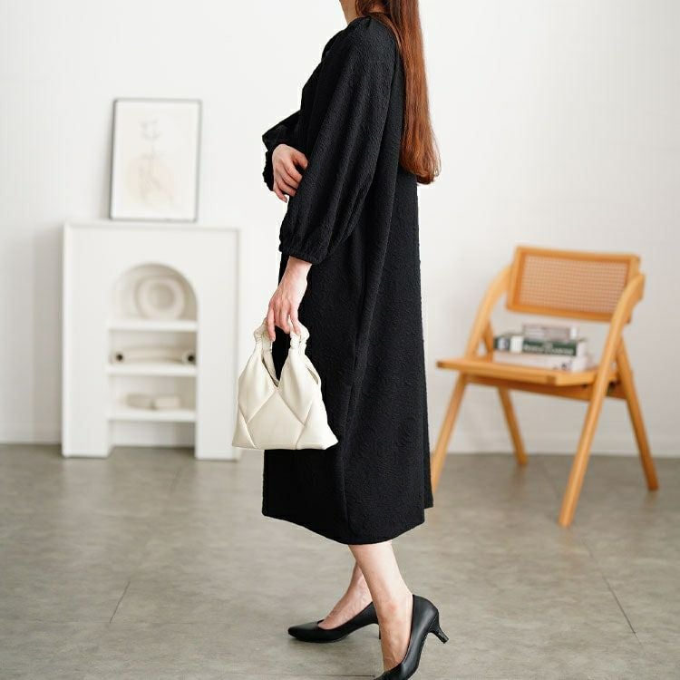 大きいサイズ レディース ネックレスチャーム付きラグランワンピース　mncut-152012