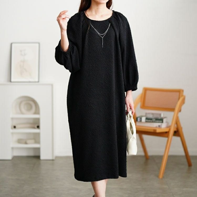 大きいサイズ レディース ネックレスチャーム付きラグランワンピース　mncut-152012