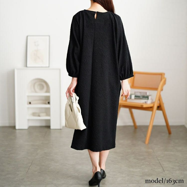 大きいサイズ レディース ネックレスチャーム付きラグランワンピース　mncut-152012