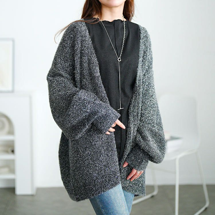 大きいサイズ レディース 前後2wayラメシアーメロートップス　cpdai-659593 【メール便可】